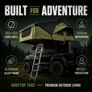 ABS+ASA Hard Shell Rooftop Tent 3000mm Waterproof UPF50+ Four season Double Layer All Weather Side Opening Camping Tent Any