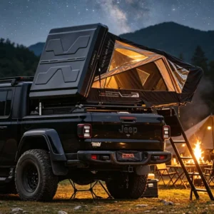 ADA OVERLAND Aluminum Hard Shell Roof Top Tent Foldable Waterproof Tent for 2 3 People 4×4 SUV Outdoor Camping