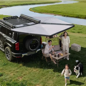 ADA Overland Free Standing Car Side 270 Degree Awning With Led Light Freestanding 4×4 Awning Aluminum Pole Rooftop Tent