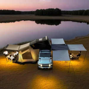 ADA Ultra Slim Aluminum Hard Shell Roof Top Tent Hydraulic Pop Up 4×4 Rooftop Tent For Overland Travel & Truck Camping