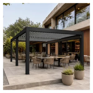 Adjustable Aluminum Outdoor Louvered Pergola Garden Canopy Gazebo