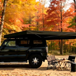 Adjustable Car Roof Top Tent High Density Rain Repellent Polyester Oxford Fabric Stable Metal Bracket Four Season One Bedroom