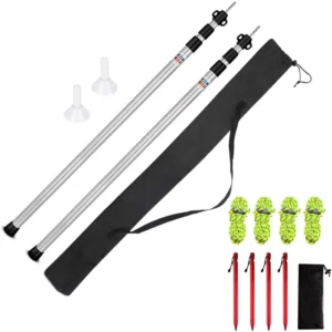 Adjustable Telescopic Welded Bent Alloy Aluminum Awning Tent Pole Colorful Camping Accessories