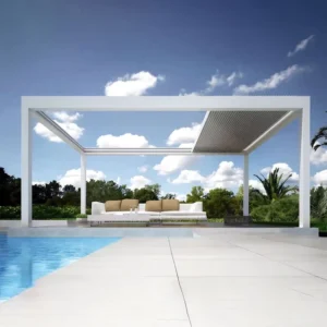 Adjustable Waterproof Retractable Motorized Aluminum Pergola Outdoor Louvered Roof Garden Pavilion