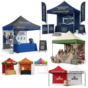 Advertising Tent Heavy Duty Folding Canopy with Aluminum Frame Waterproof & Fire Retardant UV Resistant for Outdoor Promotion