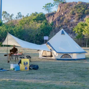 All Season Family Glamping Pyramid Tent Durable Polyester Cotton Canopy Yurt Style Design Wilderness Camping Outdoor Adventures