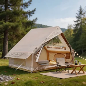 All Season Inflatable Cabin Glamping Tent With Cabin Shape Design for Outdoor Resort and Camping Park Projects Tent