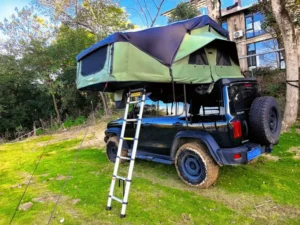 All-Season Modern Oxford Soft Shell Rooftop Tent Aluminum Ladder 2-3/3-4 Person Capacity >3000mm Waterproof Foldable