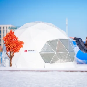 All-Weather Durable Winter Dome Tent for Ice Sculptures, Lounges, Ski Equipment Storage and Snow Festivals