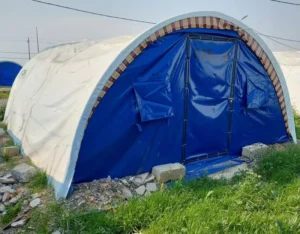 All Weather Half Circular Dome Style PVC Tunnel Relief Refugee Tent Shelter with High-quality Insulation Aluminum Layer