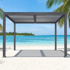 All-weather Pergola Aluminum Gazebo Waterproof Patio Cover Outdoor Shelter Motorized Sunshade