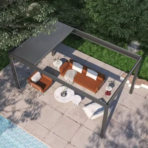 Aluminium Alloy Gazebo All Weather Sun Shade Rain Proof Outdoor Pavilion for Villa Garden Courtyard Patio Leisure Rest Space
