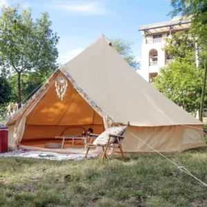 Aluminium Frame Traditional Yurt Bell Tent Cotton Canvas Deluxe Camping Outdoor Tent for 12 People Waterproof