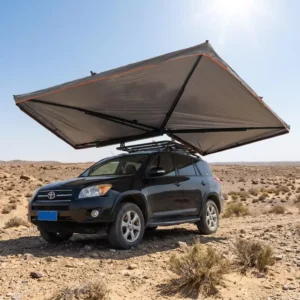 Aluminium Hard Case 2m Oxford Fabric Four Season Waterproof Freestanding 270 Degrees Awning Integrated Lights for Truck