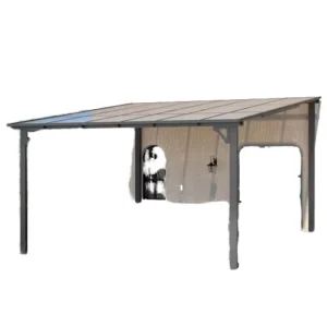 Aluminium Pergola Glass Retractable Roof System with Automatic Sliding Roof for Balcony Outdoor Garden
