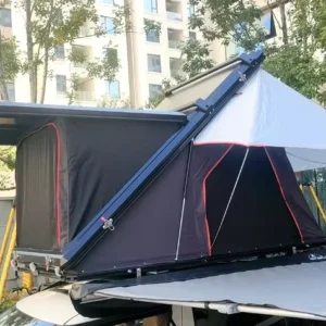 Aluminum 3-Person Outdoor Hiking Rooftop Car Tent Triangle Clamshell Hard Shell