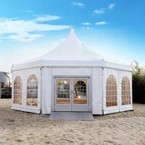 Aluminum Alloy Commercial Exhibition Tent Four-Season PVC 3000mm+ Waterproof Single Layer Cone-Shaped Top Custom-Made Wedding