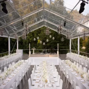 Aluminum Alloy Frame Outdoor Clear Marquee Tent with Enclosed Side Walls for Parties, Weddings, and Catering Venues