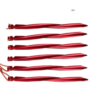 Aluminum Alloy Ground Pegs for Outdoor Canopy Tents Spiral 25cm Rope V-Shaped Lightweight