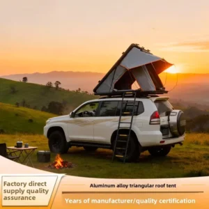 Aluminum Alloy Hydraulic Automatic Triangular Car Rooftop Tent, Four-Season Double-Layer