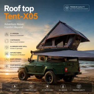 Aluminum Alloy Rooftop Tent All Season Car Roof Camping Tent Waterproof Hard Shell
