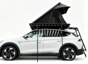 Aluminum Alloy Triangular Car Rooftop Tent with Honeycomb Base, Mattress, and Pillow