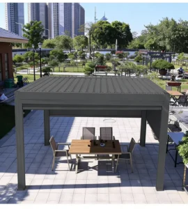 Aluminum Alloy Waterproof Outdoor Gazebo Courtyard Louvered Motorized Awning Villa Garden Sunroom Modern Pavilion