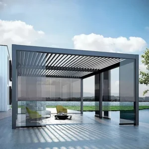 Aluminum Alloy Waterproof Windproof Outdoor Patio Pergola Canopy Gazebo for Backyard