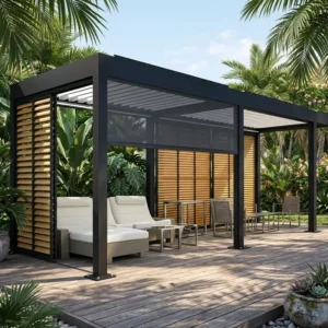 Aluminum Awning Garden Canopy Waterproof Gazebo Motorized Metal 4*3 Outdoor Louvered Pergola