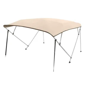 Aluminum Boat Cover with Rear Support Pole Bimini Top Tent for Diving Surfing Kayaking and Drifting