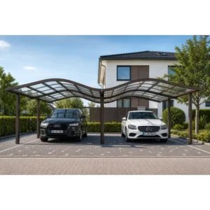 Aluminum Carport Parking Cover Double Layer UV Sun Shade Canopy for Private Driveway Parking Cover