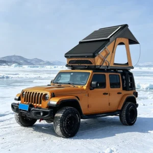 Aluminum Clamshell Rooftop Tent Hard Shell 4-5 Person with Solar Panel for Car Roof