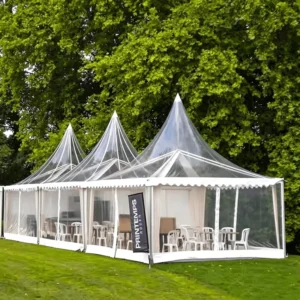 Aluminum Clear PVC Pagoda Tent Waterproof Flame Retardant Outdoor Marquee for Garden Wedding Banquet & Church Ceremony
