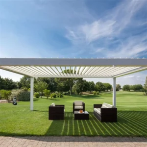 Aluminum Customized Cedar Pavilion Outdoor Backyard With Retractable Canopy Garden Patio