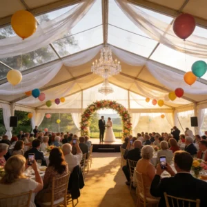 Aluminum Event Tent Wedding Catering Party Flexible Expansion Anti Wind Anti Snow Durable