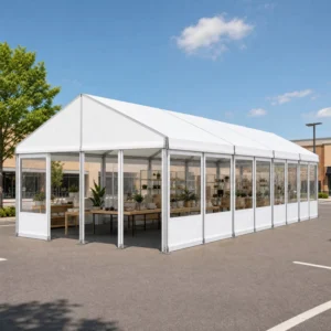 Aluminum Event Tents with A Shape Roof Clear Span Interior and Galvanized Steel Connectors for Temporary Event Venues
