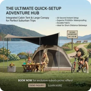 Aluminum Fiberglass Hybrid Frame Auto Tent Sturdy Windproof Family Camping 3-4 Person ISO9001 Certified