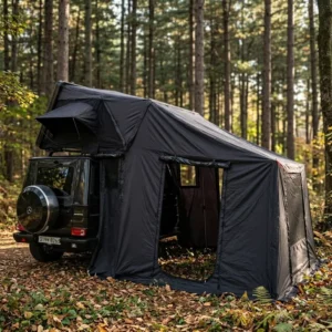 Aluminum Fold Hard Shell Rooftop Tent with Awning for Car Camping