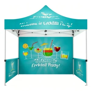 Aluminum Frame 10×10 FT Pop-Up Canopy Tent Outdoor Trade Show Custom Logo Print