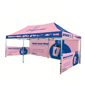 Aluminum Frame Canopy Tent 10×10 FT Outdoor Folding Trade Show Custom Print Logo