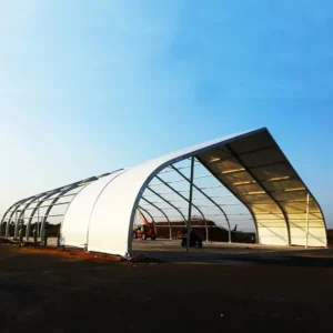 Aluminum Frame Hexagon Curved Roof Marquee PVC Waterproof Event Exhibition Shelter Outdoor Temporary Workshop Single Layer All