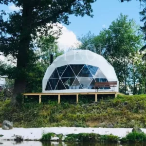 Aluminum Frame Japan Prefabricated House Round Shape PVC Cleaner Dome Tent
