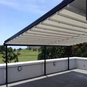 Aluminum Gazebo with PVC Roof Outdoor Metal Garden Pavilion Awning & Pergola Shelter