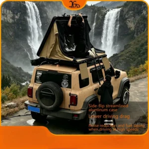Aluminum Hard Shell Rooftop Tent with Panoramic Skylight Side Opening Foldable Car Top Tent for SUV 4×4 Off Road Camping