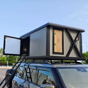 Aluminum Hard Shell Solar Powered Automatic Setup Rooftop Tent with Electric Lift Camping Box