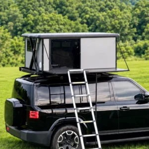 Aluminum Hard Shell Solar Powered Automatic Setup Rooftop Tents Electric Lift Camping Box