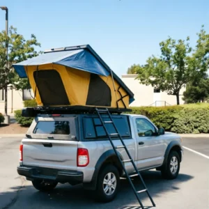 Aluminum Hard Shell Wedge-Style Rooftop Tent with X-Hinges Quick Setup 2 Person for SUV 4×4 Overland Camping