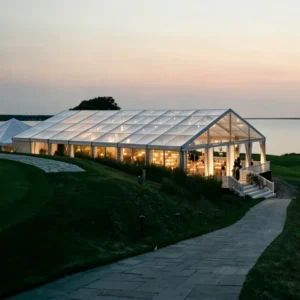 Aluminum Marquee Tent 6m-50m Span Custom Waterproof Transparent PVC Wall Tent for Wedding Exhibition Warehouse
