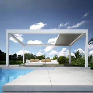 Aluminum Outdoor Patio Shade Canopy with Adjustable Louver Roof