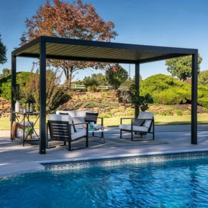 Aluminum Pergola Trellis Louvered Roof Waterproof Sun Shade Outdoor Gazebo Garden Climbing Plants Pavilion